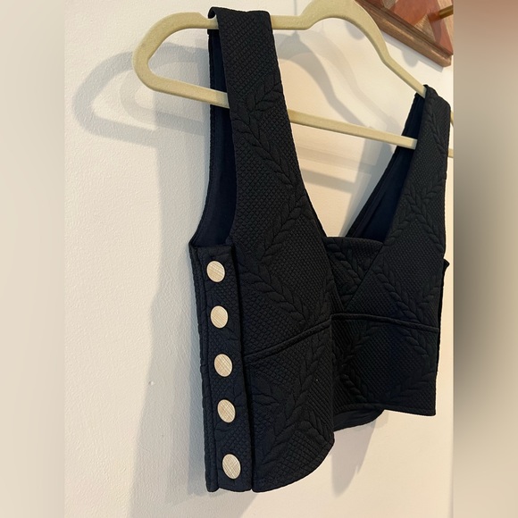 Anthropologie Maeve Button-Side Top XS- black - Picture 7 of 8